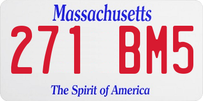 MA license plate 271BM5