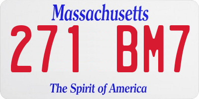 MA license plate 271BM7