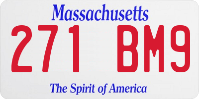 MA license plate 271BM9