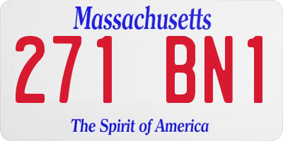 MA license plate 271BN1