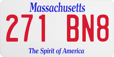 MA license plate 271BN8