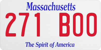 MA license plate 271BO0