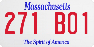 MA license plate 271BO1