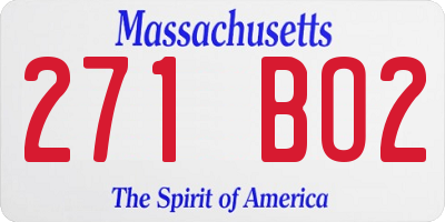 MA license plate 271BO2