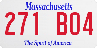 MA license plate 271BO4