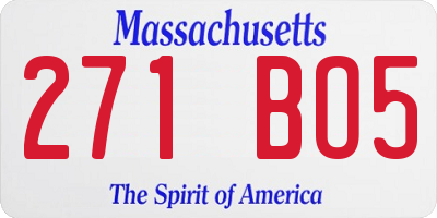 MA license plate 271BO5