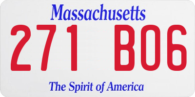 MA license plate 271BO6