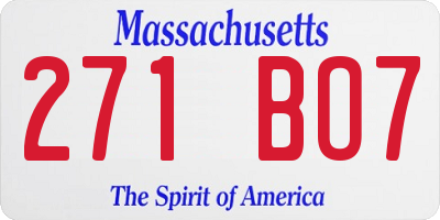 MA license plate 271BO7
