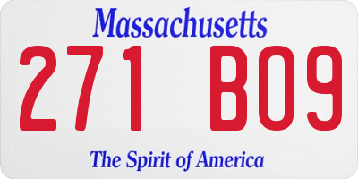 MA license plate 271BO9