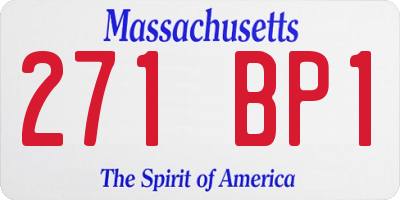 MA license plate 271BP1