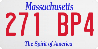 MA license plate 271BP4