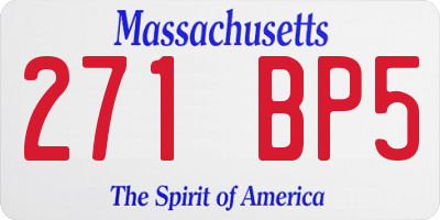MA license plate 271BP5