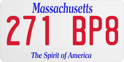 MA license plate 271BP8