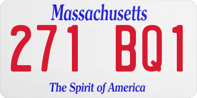 MA license plate 271BQ1