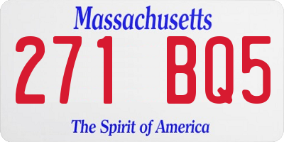 MA license plate 271BQ5