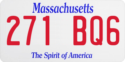 MA license plate 271BQ6