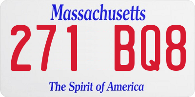 MA license plate 271BQ8