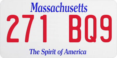 MA license plate 271BQ9