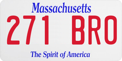 MA license plate 271BR0