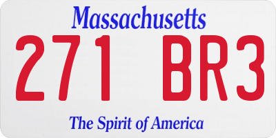 MA license plate 271BR3