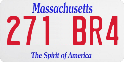 MA license plate 271BR4