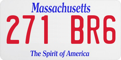 MA license plate 271BR6