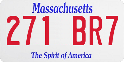 MA license plate 271BR7