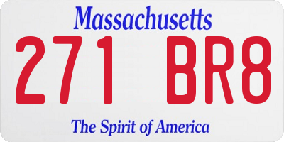 MA license plate 271BR8