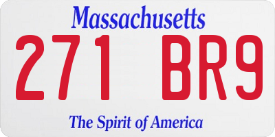 MA license plate 271BR9