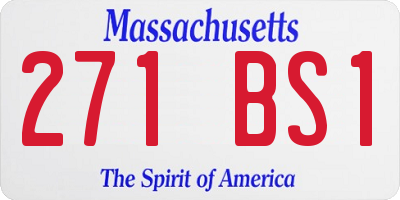 MA license plate 271BS1
