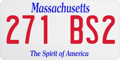 MA license plate 271BS2