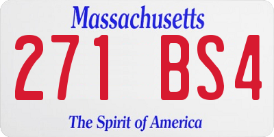 MA license plate 271BS4