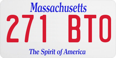 MA license plate 271BT0