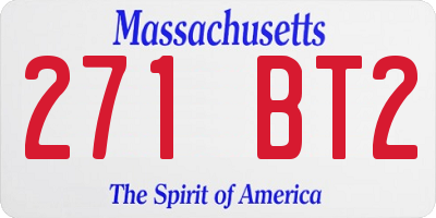 MA license plate 271BT2