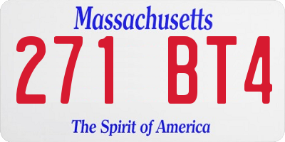 MA license plate 271BT4