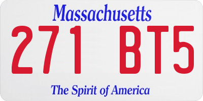 MA license plate 271BT5