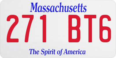 MA license plate 271BT6