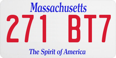 MA license plate 271BT7