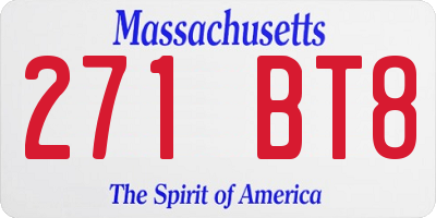 MA license plate 271BT8