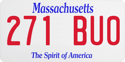 MA license plate 271BU0
