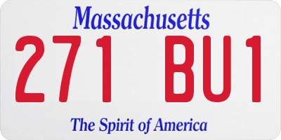 MA license plate 271BU1