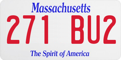 MA license plate 271BU2