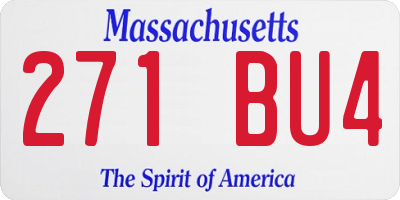 MA license plate 271BU4