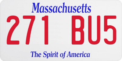 MA license plate 271BU5