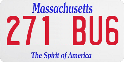 MA license plate 271BU6