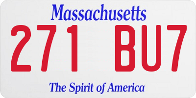 MA license plate 271BU7