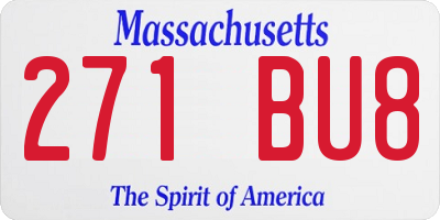MA license plate 271BU8