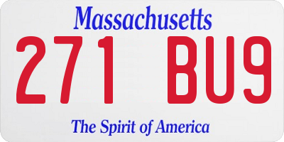 MA license plate 271BU9