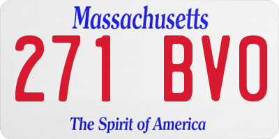 MA license plate 271BV0
