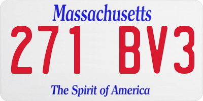 MA license plate 271BV3